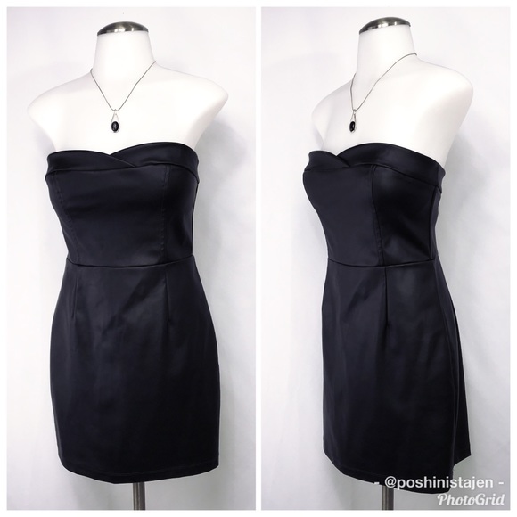 BCBGeneration Dresses & Skirts - BCBG Pleather/Polyurethane Strapless Dress